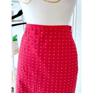 Vintage Red Textured Mini Pencil Skirt